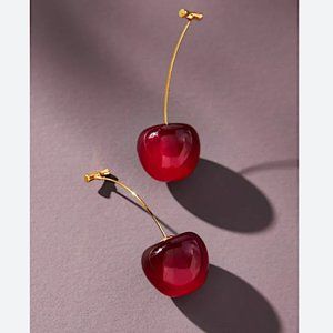NEW ~ Anthropologie Cherry Drop Earrings